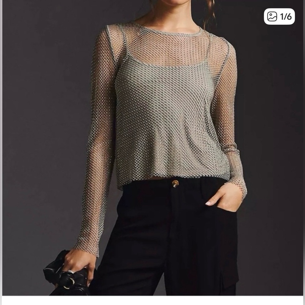 ▪️NWT Sunday in Brooklyn Mesh Sparkle Top Sz XL